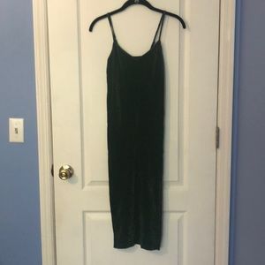 Free People green and gold lurex midi slip